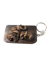 Wooden Resin Elephant And Baby Keychain picture