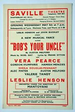 1949 Theatre Flyer BOB'S YOUR UNCLE Vera Pearce Leslie Henson Saville Theatre picture