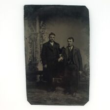 Hands On Thigh Men Tintype c1864 Antique 1/6 Plate Gay Interest Boys Photo H681 picture