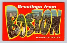 Boston MA-Massachusetts, General Greetings LARGE LETTERS, Vintage Postcard picture
