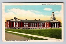 Corning NY-New York, North Side Senior High School, Vintage c1955 Postcard picture
