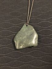 Big Sur Jade Pebble Pendant Green Ocean Polished Nephrite Gem Stone Necklace picture