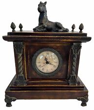 Mantle Clock With Horse Topper Reproduction Quartz Movement Works picture