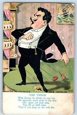 Comic Humor Postcard The Tenor Man Singing c1905 Antique Unposted picture