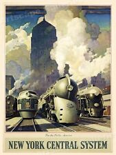 New York Central System 1940s Vintage Style Railroad Poster - 18x24 picture