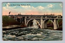 Spokane WA-Washington, Monroe Street Bridge, Antique, Vintage Souvenir Postcard picture