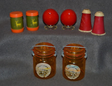 Salt & Pepper Shakers Plastic Vintage Lot of 4 sets Eggs FAST  picture