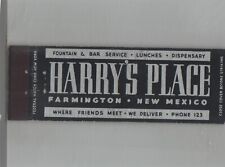 Matchbook Cover 1920s-30's Federal Match Harry's Place Farmington, NM picture