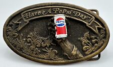 Vintage Have A Pepsi Day Advertising Oval Belt Buckle 3D Figural Hand Can Adezy picture