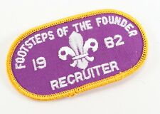 Vintage 1982 Footsteps of the Founder Recruiter Boy Scout BSA Camp Patch picture