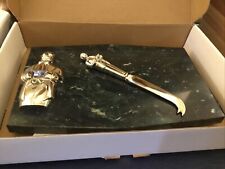Lenox Butler's Pantry Cheese and Cracker Server Metal & Marble 11”L x 7.5”W New picture