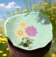 LENOX Butterfly Meadow Lilly Pad Frog With Lady Bug Spoon Rest 7” Across EUC picture