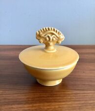 Unique Whimsical Studio Art Pottery Lidded Trinket Bowl with Face Shaped Finial picture