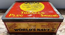 VINTAGE WORLD'S NAVY TOBACCO TIN - ROCK CITY TOBACCO CO - QUEBEC CITY CANADA picture