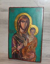 Virgin Mary Christ Child Vintage Orthodox hand painted icon picture