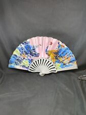 Vintage Gorgeous Oriental Silk Hand Fan 16.5