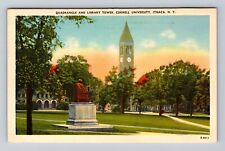 Ithaca NY-New York, Cornell University Quadrangle Library Tower Vintage Postcard picture