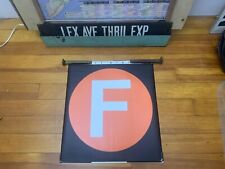 NY NYC SUBWAY ROLL SIGN 19X18 F CONEY ISLAND GRAVESEND BROOKLYN NY KINGS HIGHWAY picture