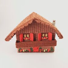 Mary Maxim Musical Music Box Edelweiss Needlepoint Swiss Chalet Pre-made NOT Kit picture