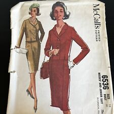 Vintage 1960s McCalls 6536 MCM Jacket + Skirt Suit Sewing Pattern 18 M/L CUT picture
