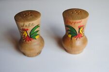 Vintage Wood Salt & Pepper Shakers Roosters picture
