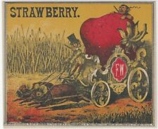 Strawberry Coach & Mice 1874 Original Connecticut Tobacco Label  Wambach Printer picture