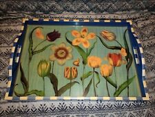 Annie Modica Serving Tray Butterfly 21x15x2” Signed Springtime picture