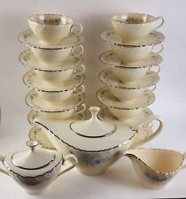 1960's LENOX Chanson D-514, 12 Cup/Saucer Set, Teapot, Creamer & Sugar Bowl picture