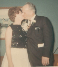 5O Photograph Cute Old Couple Kiss Kissing 1960's  picture