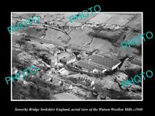 OLD LARGE HISTORIC PHOTO OF SOWERBY BRIDGE ENGLAND VIEW OF WOOLEN MILLS c1940 1 picture