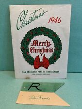 1946 WWII Returning Soldiers CHRISTMAS MENU Camp Stoneman CA San Francisco Port picture