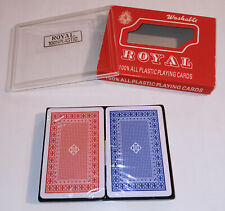 ROYAL 100% All Plastic Washable PLAYING CARDS Double Deck w Case - Decks SEALED picture