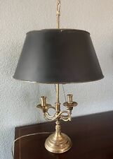 Vintage Maitland Smith Bouillotte Style Brass Black 2 Arm Candelabra Lamp picture