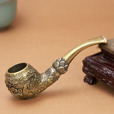 Chinese style pure copper carved smoke pipe collection of antique gifts picture