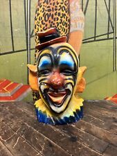 VINTAGE C. 1940 CLOWN CHALK COIN BANK CARNIVAL PRIZE CIRCUS SIDESHOW CREEPY RARE picture