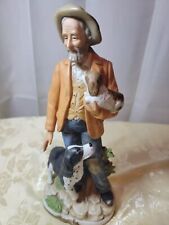HOMCO 8811 Porcelain Figurine Old Man Farmer Dogs 11