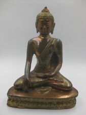 Vintage Buddha Statue 1960's Earth Touching Bhumisparsha Mudra Copper Brass picture