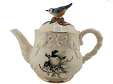 Lenox Winter Greetings Teapot w/ Bluebird On Top Of Lid picture