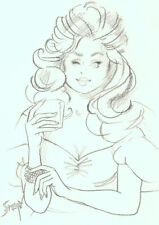 Playboy Artist Doug Sneyd Signed Original Art Illustration Sketch Girl w/ Drink picture