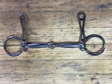 1800's RARE ORNATE HAND FORGED FANCY DRIVING SNAFFLE ORNAMENTAL IRON BIT picture