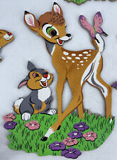 Vintage 1964 Disney Bambi Thumper Flower Owl Wall Art for Kids Nursey 4 pieces picture