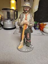 Vintage Dated 2/14/86 Signed Emmett Kelly Jr Collection Hobo Clown W/ Broom. picture