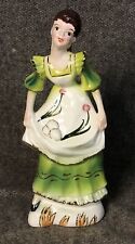 Vintage Kreiss & Co Girl Lady Porcelain Figurine Green Dress Hand Painted 10