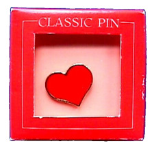 Hallmark PIN Valentines Vintage HEART Cloisonne RED GOLD '83 Tie HAT Tac 325 NEW picture
