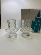Partylite Quilted Crystal Pair Votive Tealight Taper Pillar P9246 Lot of 2 picture