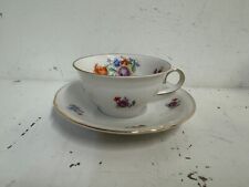 Vintage Schumann Bavaria Porcelain Cup and Saucer with Multicolored Floral Dec. picture