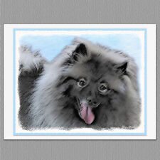 6 Keeshond Rainy Dog Blank Art Note Greeting Cards picture