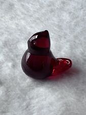 Vtg Red Cardinal Mini Bird Figurine Signed By W Ward 1989 1” x 1” picture