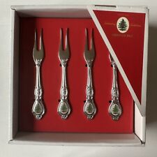 Vtg Spode Christmas Tree Stainless Cocktail Forks - Set of 4 New #4005808 picture