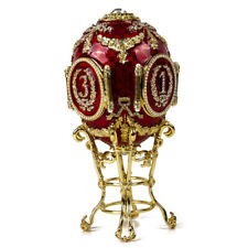 Red and Gold Caucasus Faberge Egg Replica Trinket Box,Easter Gift,Photo Frames picture